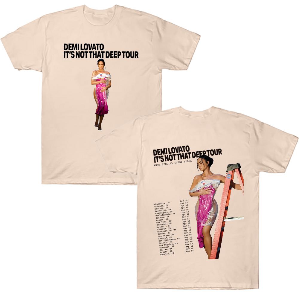 Demi Lovato It's Not That Deep Collection Tour Trička Unisex Bavlněné Tričko Vysoká Kvalita Měkké Pohodlné Tričko Perfektní Šik Oblečení