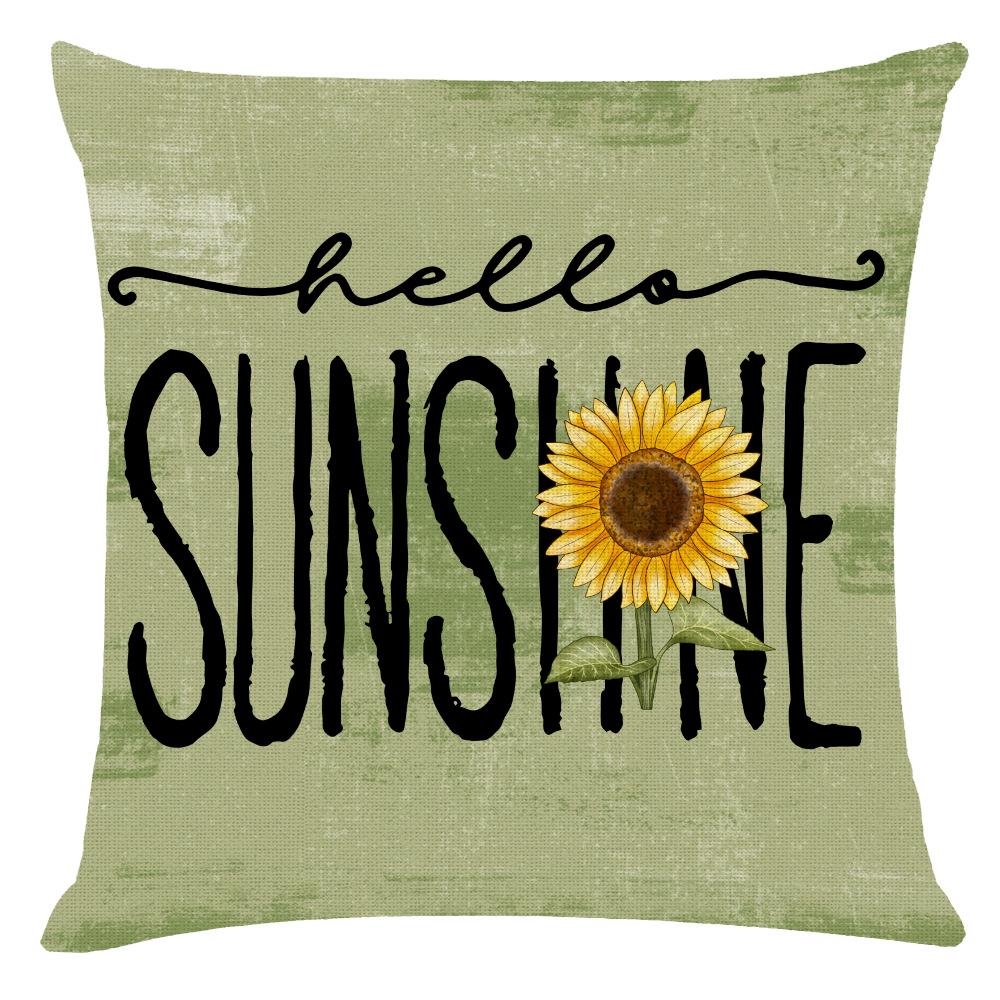 

Весенняя и летняя наволочка на подушку с подсолнухами Современная простая наволочка на подушку для дивана в гостиную Подушка для спальни 45 * 45Cm (excluding pillow core)