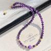 Natural Ice-Permeable Amethyst Gypsy Design Necklace Collarbone Chain Sweater Chain