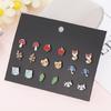 Mixed Heart Star Earrings 30-Pair Stainless Steel Umbrella Stud Earrings Jewelry