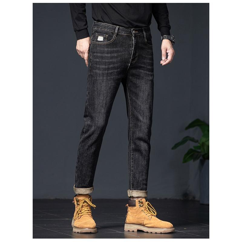 

DIMANAF 2023 Plus Size Autumn Jeans Long Pants Blue Soft Cotton Men Elastic Loose Vintage Casual High Waist Basic Fashion Harem Men Trousers