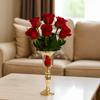 European Style Wedding Flower Vase Golden Dried Flower Pot Metal Trumpet Vases  Living Room