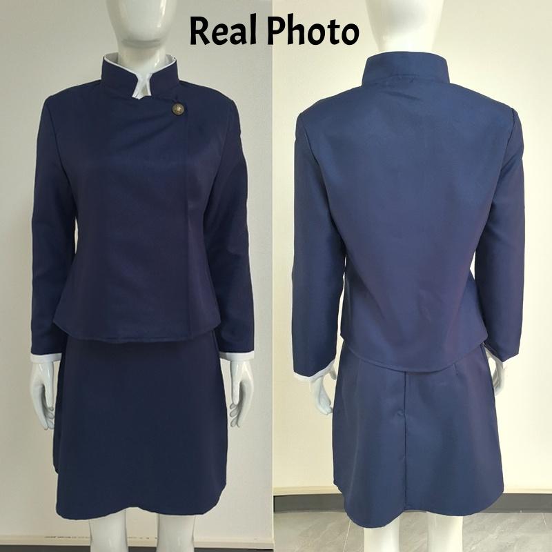 Jujutsu Kaisen Maki Zenin Costume Cosplay Occhiali Parrucca Top Gonne Set Completo Maki Uniforme per Festa di Halloween per Donne Uomini