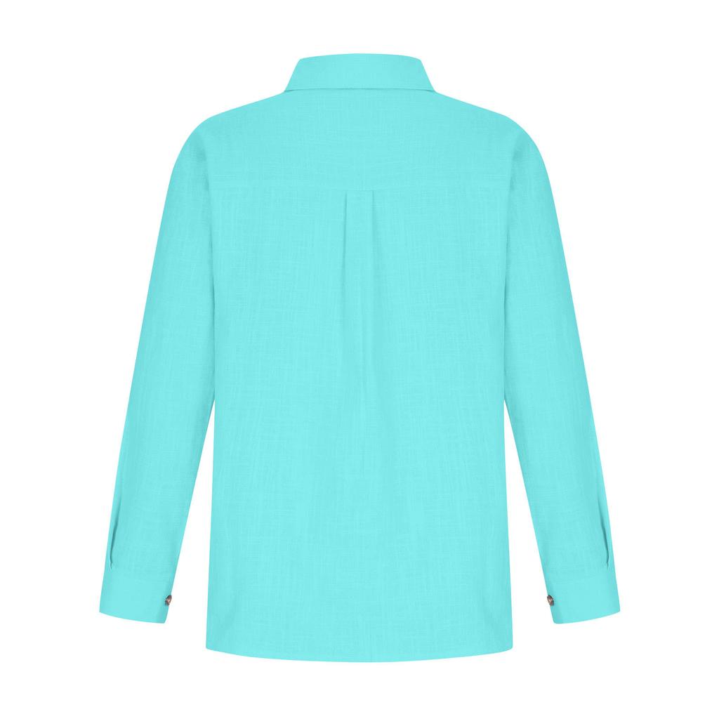 Women's Long Sleeve Button Color Loose Shirt Casual Large Size Shirt
