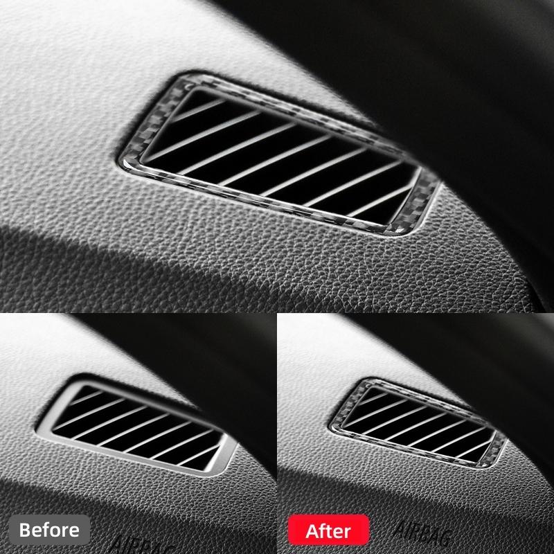 For BMW 3 Series E90 2005-2012 Accessories Carbon Fiber Interior Car Dashboard Air Outlet Decoration Frame Trim Cover Stickers