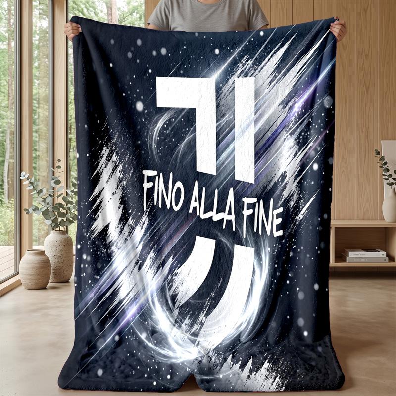 Juventus FC Themen-Decke Weiche Flanell-Decke Plüsch-Überwurf Gemütliche Sofa-Bett-Decke für Wohnkultur