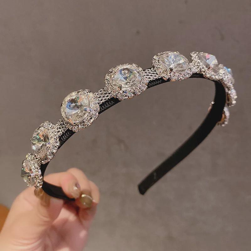 High-Grade Crystal Imitation Headband & Super Flash Hairpin Set for Women
