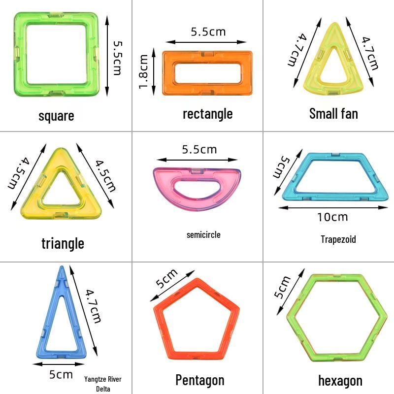 Medium Magnetic Tile Set: Large Particle Building Blocks for Children's Cognitive Education