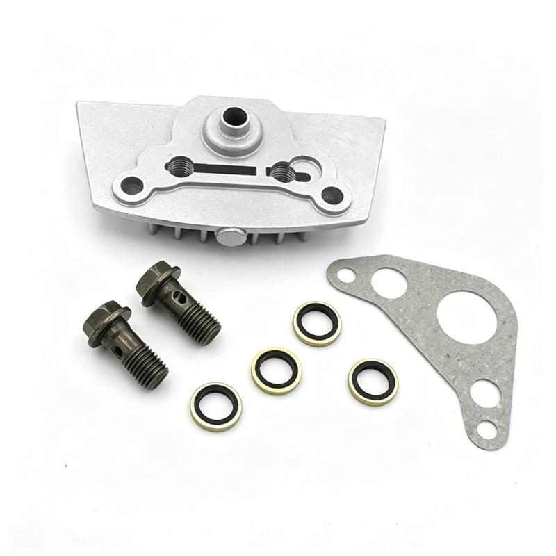 Horizontal Engine Repair Side Cover Kit for 50 110 125 140cc, Metal Oil Line Conversion Cover with Gasket and 2 Bolts