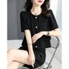 Casual Shorts Set Women Summer Small Black Short Sleeved Shirt Sets Summer