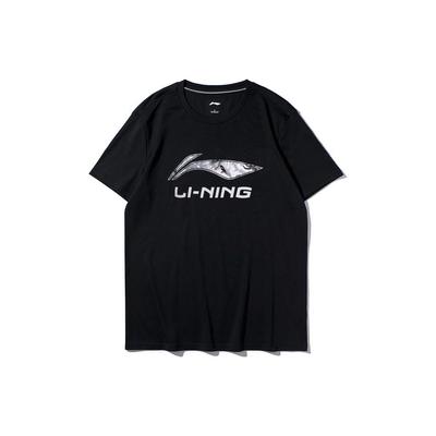 Logo Baskılı Yuvarlak Yaka Kısa Kollu Tişört Unisex Tişörtler Siyah ATST633-1