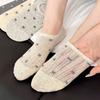 5 Pairs of  Women's Summer Thin Bow Mesh with A Shallow Mouth and Invisible Breathable Boat Socks