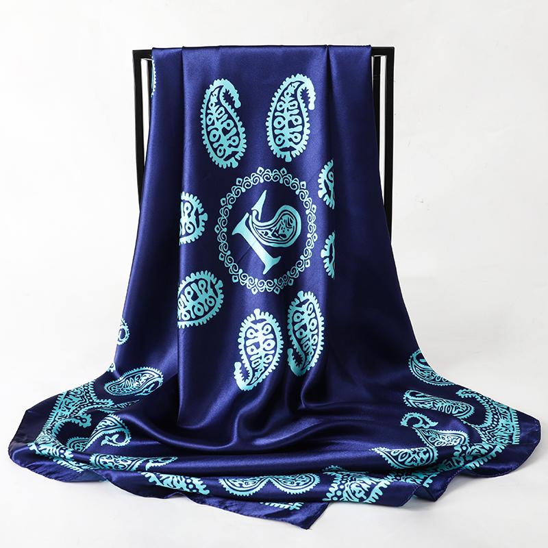 2025 Hip Hop Hijab Scarf Women Print Neckerchief Foulard Square Satin Silk Scarves Shawls And Wraps Lady Pashmina Bandana 2025