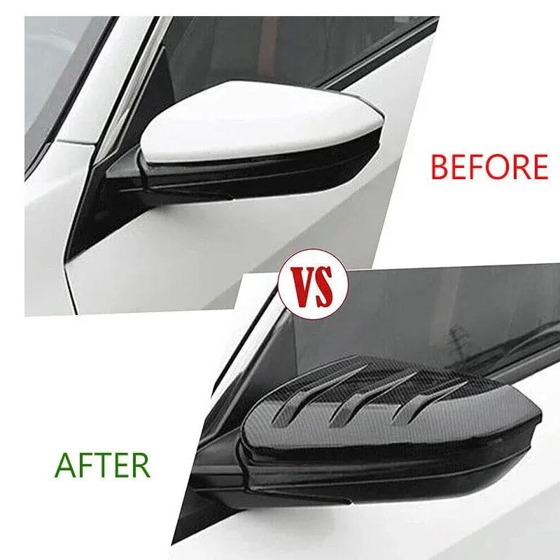 For Honda Civic 10th 2016 2017 2018- ABS Car Rearview Side Mirror Cover Wing Cap Exterior Door Housing Trim Adhesive Sticker