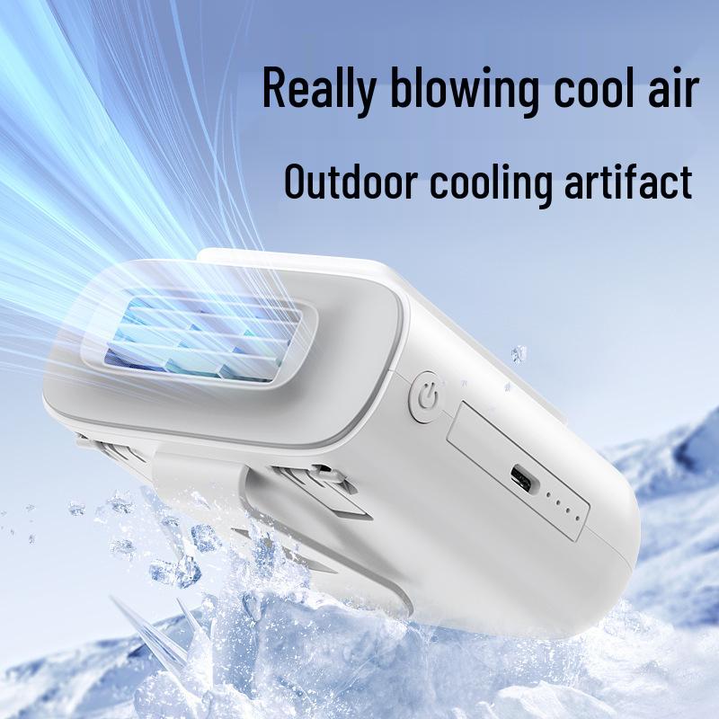 Compact Waist Clip Fan with High-Speed, Large Battery & USB Charging for Outdoor Use