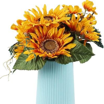 Konstgjord solrosbukett, 13 huvuden 19,3 tum Silke Solrosor Konstgjorda blommor Blomarrangemang för bröllopsfest Kontorsbord Heminredning