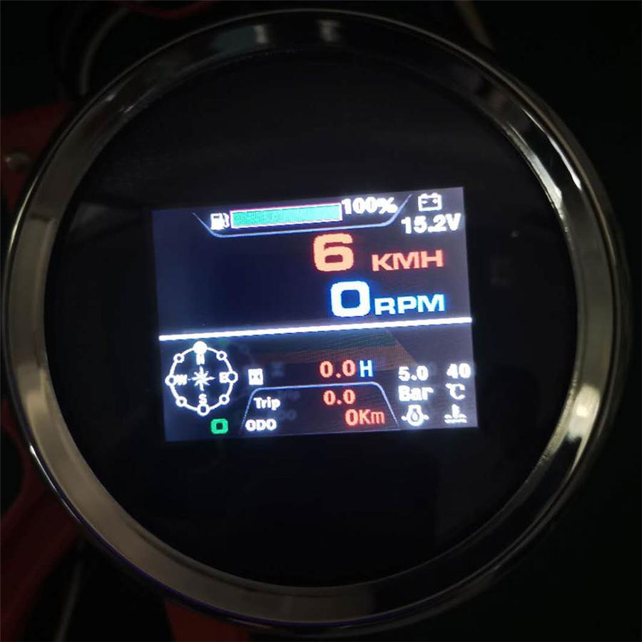 10 in 1 Boat Tacho Speed Water Temp Fuel Pressure Odometer Hours Trip Volt Gauge