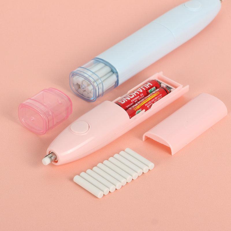 Electric Sketch Eraser Pen with 10pcs Refills Auto Rotating Battery-Powered for Artists/Drawing Students Sketching Highlighter Erase Pencil Tool