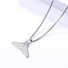 s9Pure silver dolphin mermaid tail pendant, Korean-style, with delicate inlay, fashionable and elegant necklace, a birthday gift and piece of jewelry