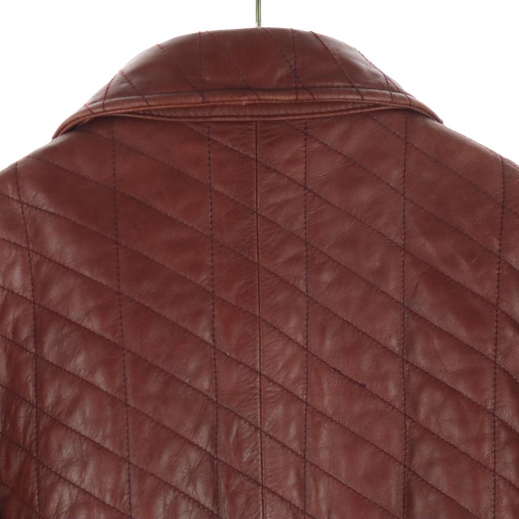 ABAHOUSE Long Sleeve Quilting Leather Jacket 2 Brown Cowhide Men's Used