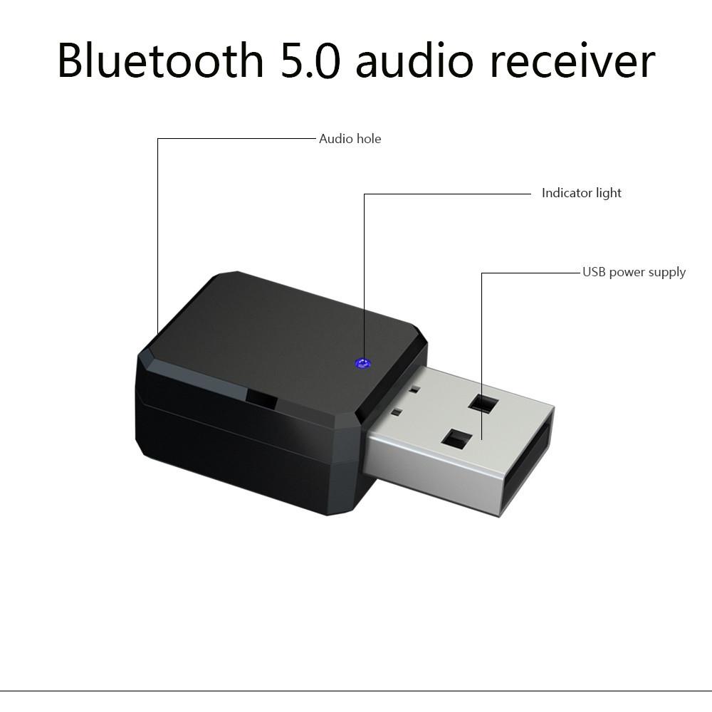 USB Bluetooth 5.0 Transmitter Receiver Handsfree Car kit audio transmitter adapter for Car Speaker MP3 player MIC for phone