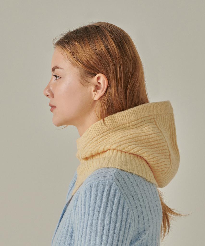 MUSINSA STANDARD WOMAN Women'S Soft Boucle Knit Balaclava [Yellow]
