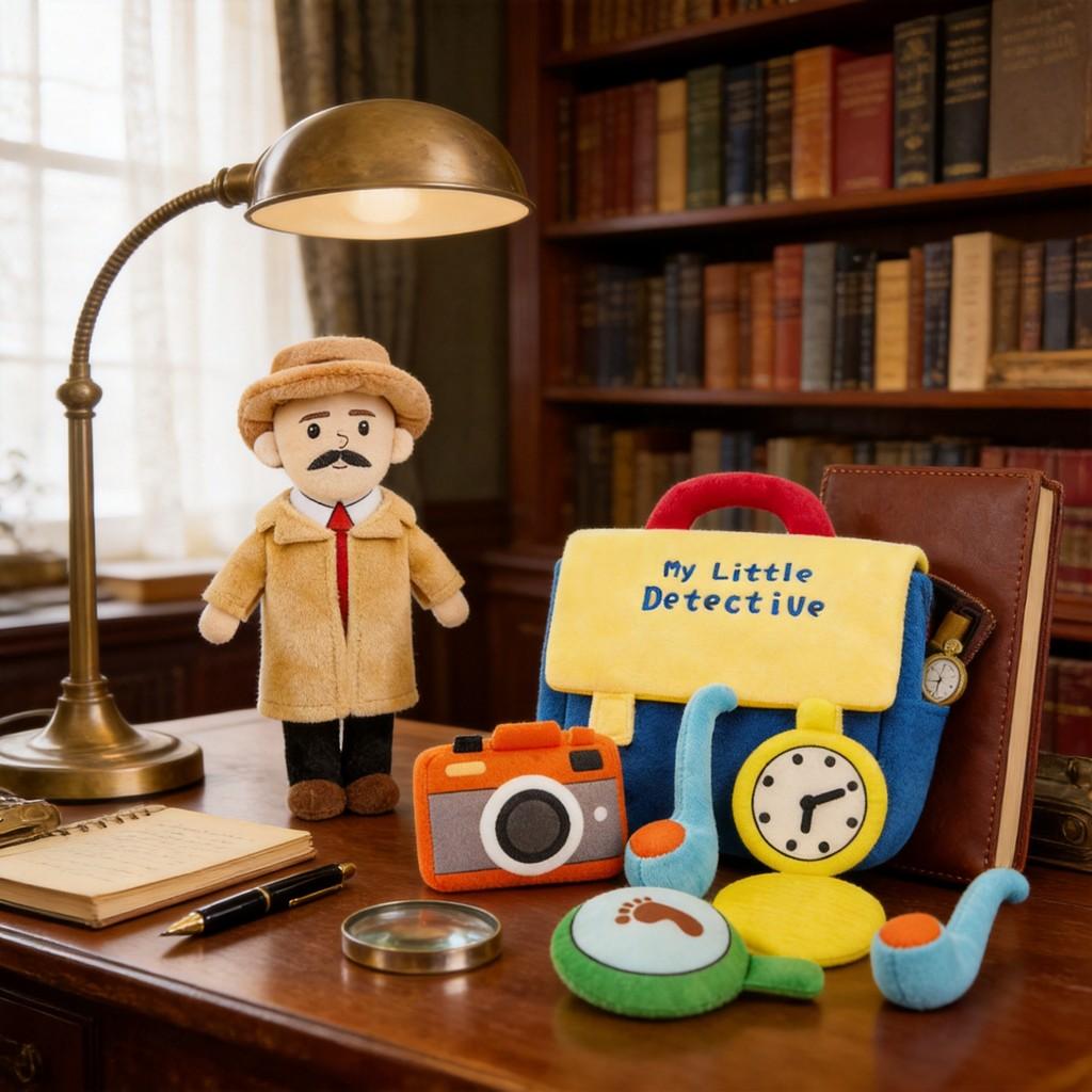 Detective Plush Toy Family Role Play Doll For Kids And Adults