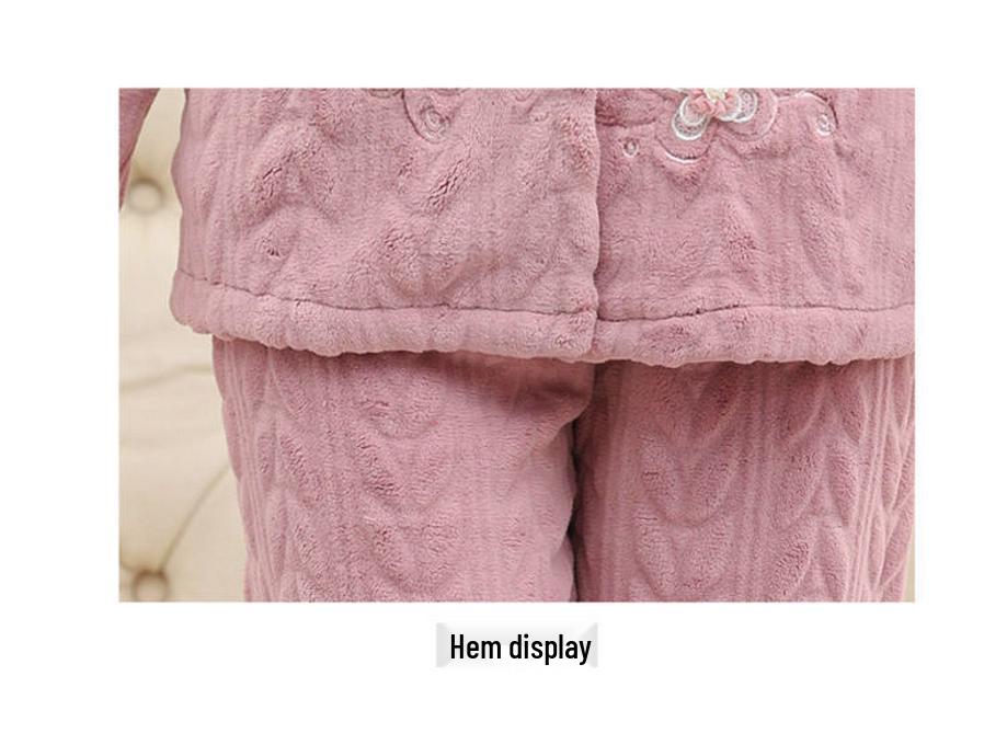 Mamas Schlafanzug: Damen Übergröße Korallenfleece Winterset - Warme Outdoor-Homewear für Mittelalte & Ältere