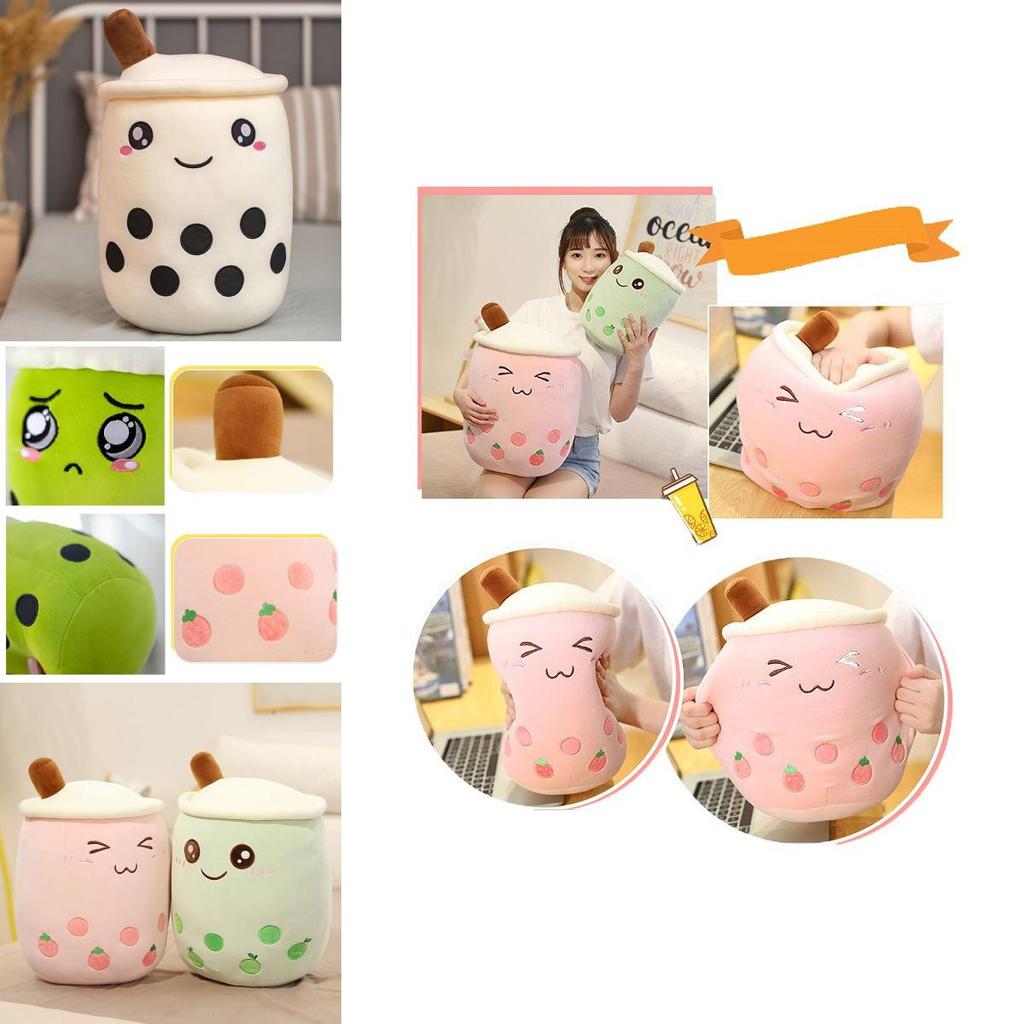 Entzückendes Bubble Tea Boba Tasse Plüschkissen für kuschelige Weichheit in 4 Größen