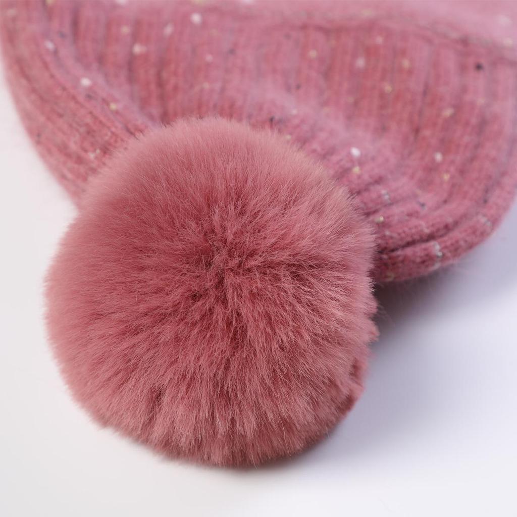 Women's Autumn Winter Plush Knitted Soft Rabbit Wool Hat Warm Beret