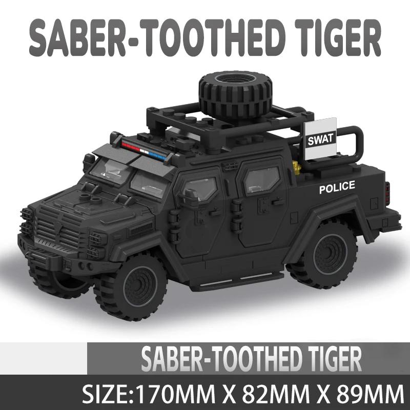 Special Police Explosive Brontosaurus Armored Vehicle Military Police Assembly Model Building Blocks Off-road Car Toy Car Boy