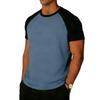 Color Block Men's Round Neck Loose T-shirt Summer Basketball Fitness Sports American Style Short Sleeve Training Tee