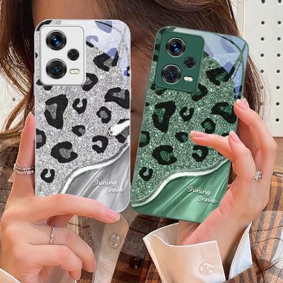 Leopardí Flitrovaný Had Pro Xiaomi 14 Ultra 13 Lite Redmi Note 13 11 Pro 12 Plus Poco X6 3 Pro F4 6 GT Tvrzené Pouzdro na Telefon