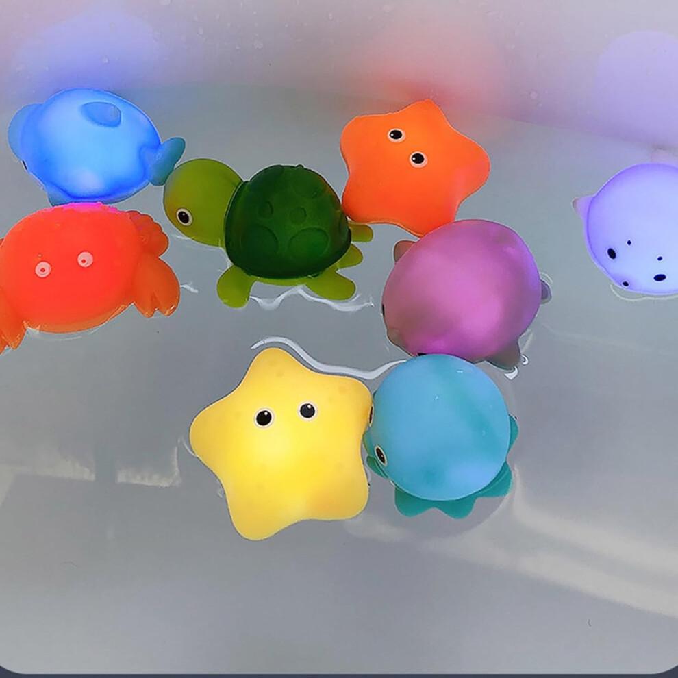9pcs Educational Sea Creatures Bath Toys Set For Kids Ages 3-5 - Interactive Water Play, No Holes Design