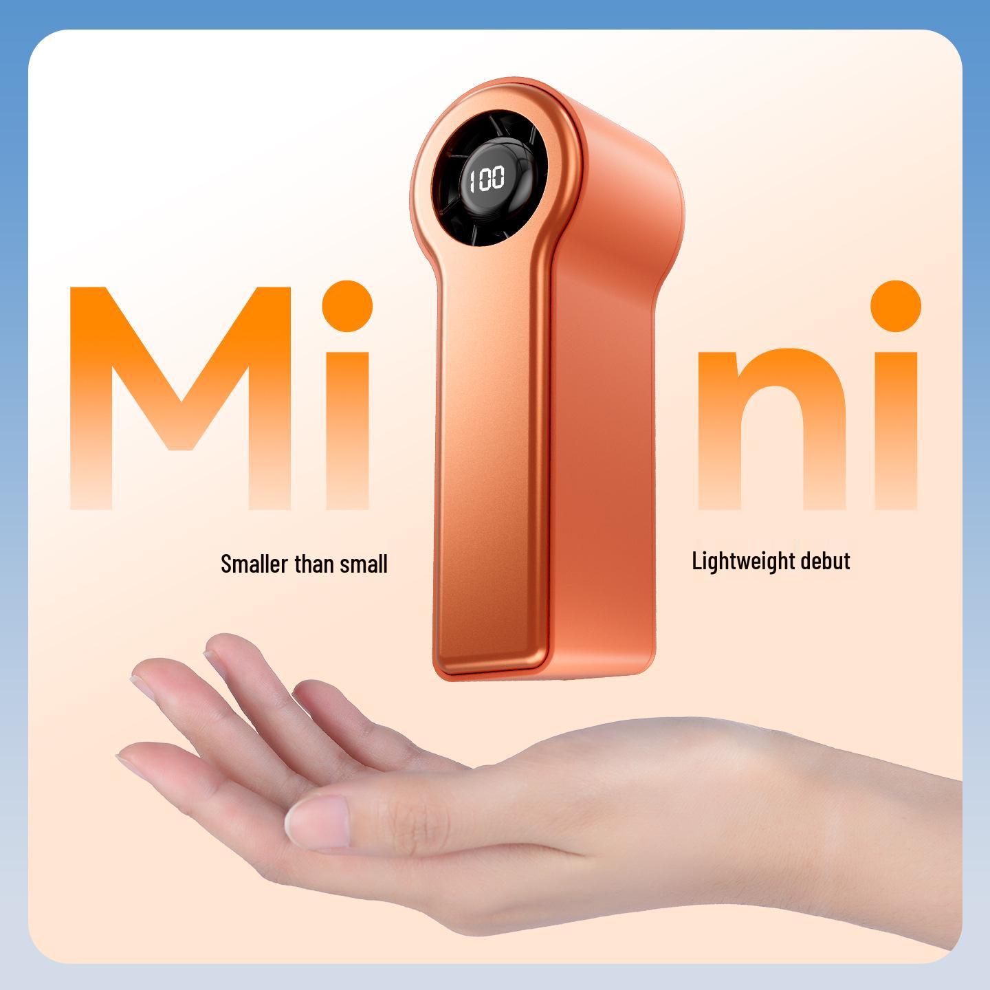2025 USB Rechargeable High-Speed Fan: Portable, Five-Speed, Strong Wind, Customizable Logo 40*45*117 оранжевый