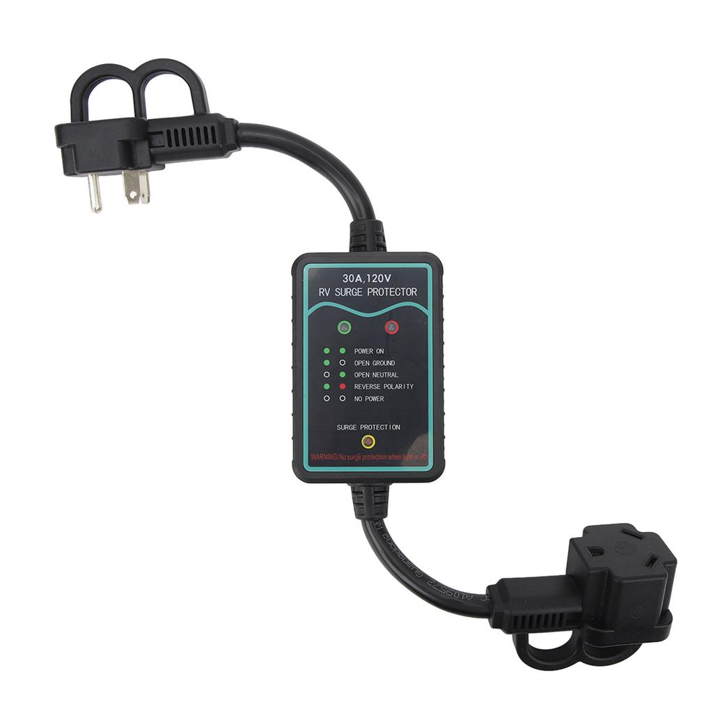 30A 120V RV Surge Protector 2100J Weatherproof Heat Insulation Circuit Analyzer Guard Device for Cam