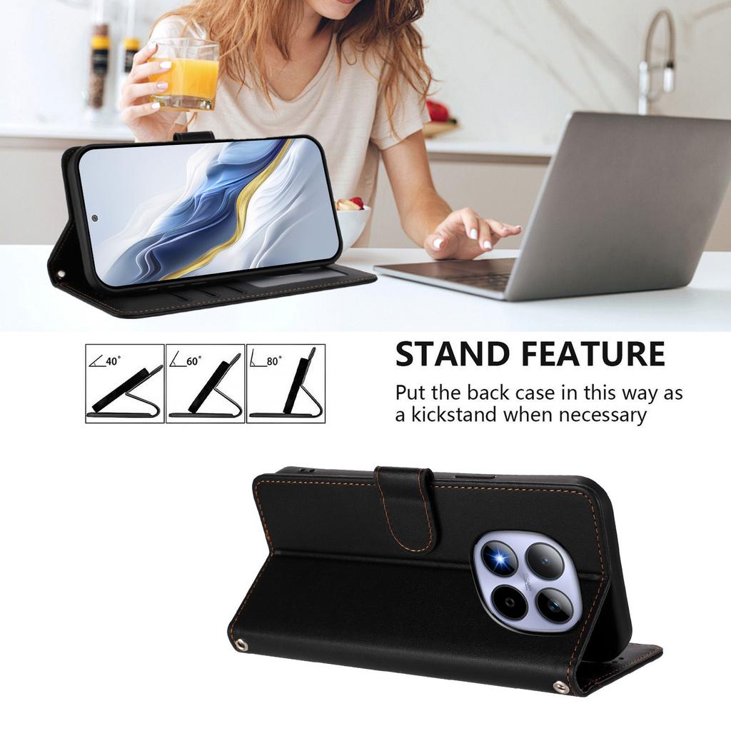 For Xiaomi Redmi Note 15 Pro 5G Wallet Case with Wrist Strap Love Cat Pattern Imprint Leather Phone Cover