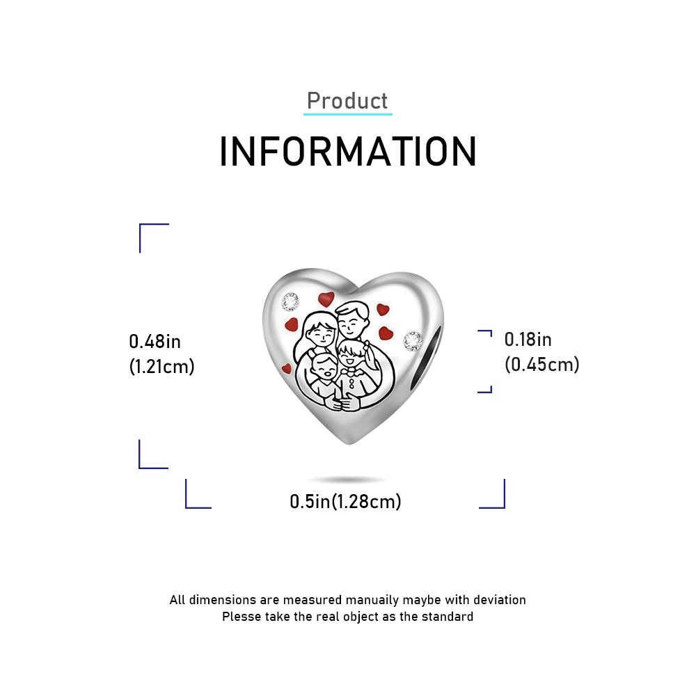 Heart Series Charms Copper Forever Family Dangle Pendant Fit Bangle Bracelet Necklace Diy Jewelry