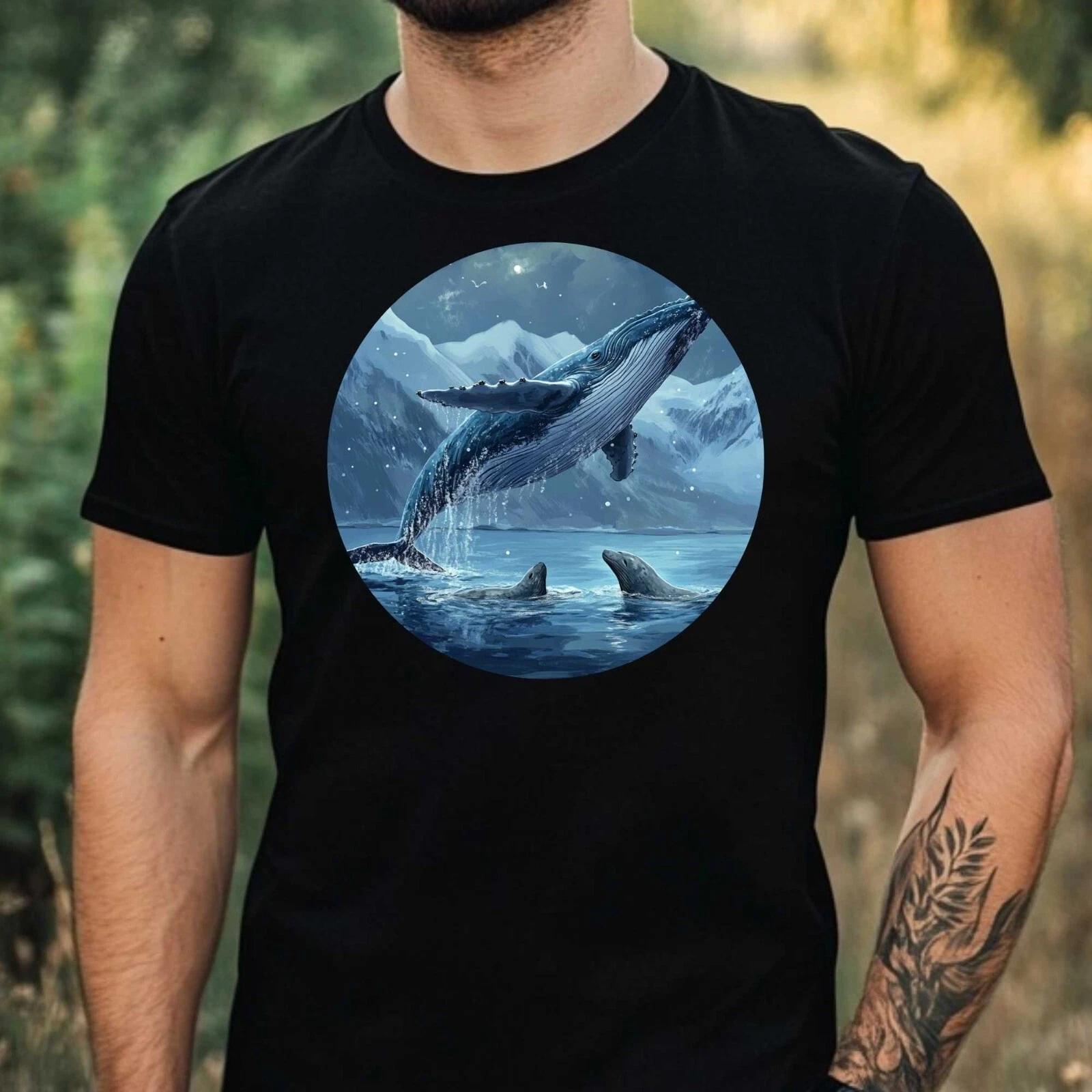 T-Shirt Herren Buckelwal Motiv Baumwolle Größe XS bis 5XL XXL