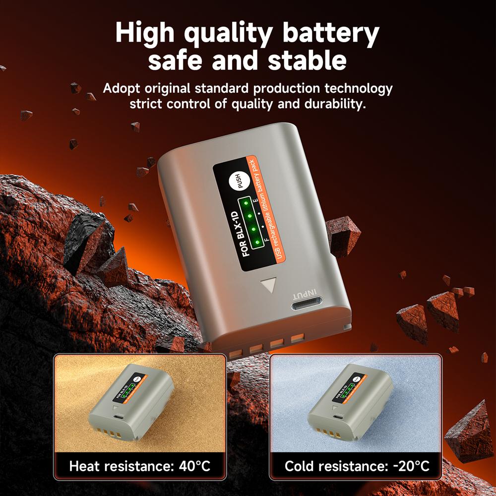 Batterie d'appareil photo 2600mAh BLX-1 BLX1 pour appareil photo sans miroir Olympus OM SYSTEM OM-1/0M1/0M-1