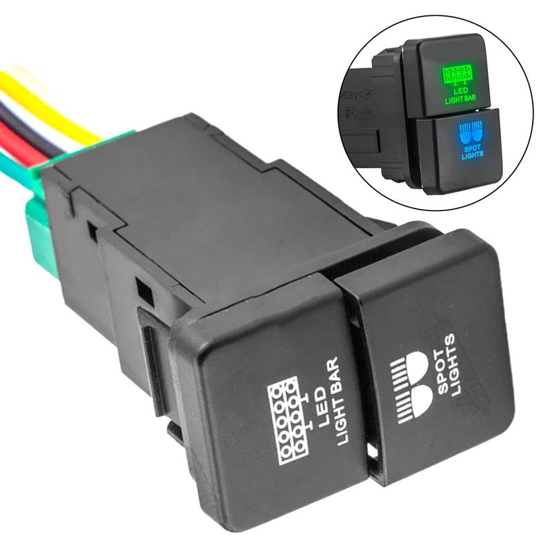 Car Accessories Dual Push Switch Off-road Adventures Versatile Control Wire Kit Included Illuminated Indicators