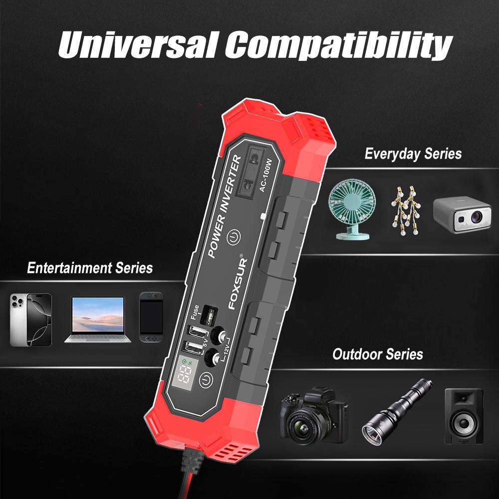Zigarettenanzünder-Schnittstelle Auto-Stromversorgung Wechselrichter Umwandlung USB-Batterieklemme Auto-Stromwechselrichter DC 12V auf AC 230V Spannungswandler