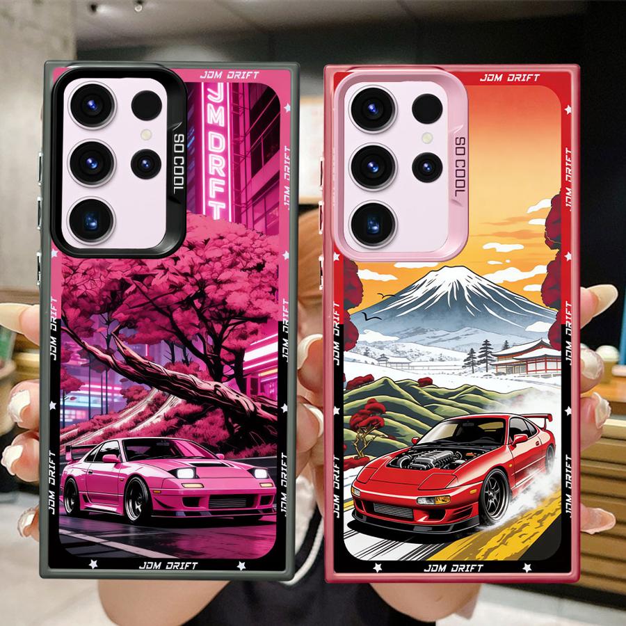 Case for Samsung Galaxy S26 Note 20 Ultra S25 S25Edge S21 S20 FE S22 Ultra S23 S24 FE Phone Cover JDM Sport Car
