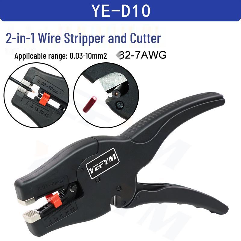 YEFYM Multi-Functional Electrician s Tool: Wire Stripper, Cable Cutter, Fiber Optic Stripper, and Crimper.