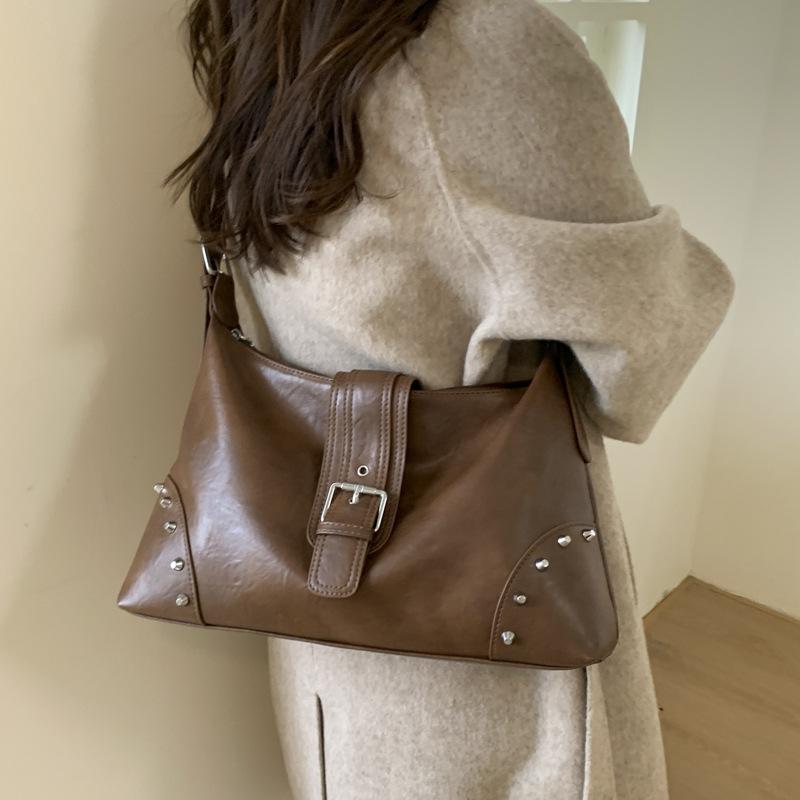 Premium texture bag women's large capacity 2025 new casual fashion retro shoulder messenger bag niche dumpling bag