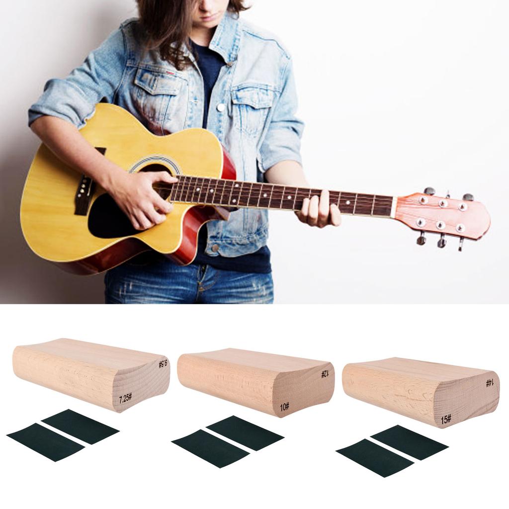 Wooden Polished Sanding Block for Guitar Fret Leveling Fingerboard Luthier Tools