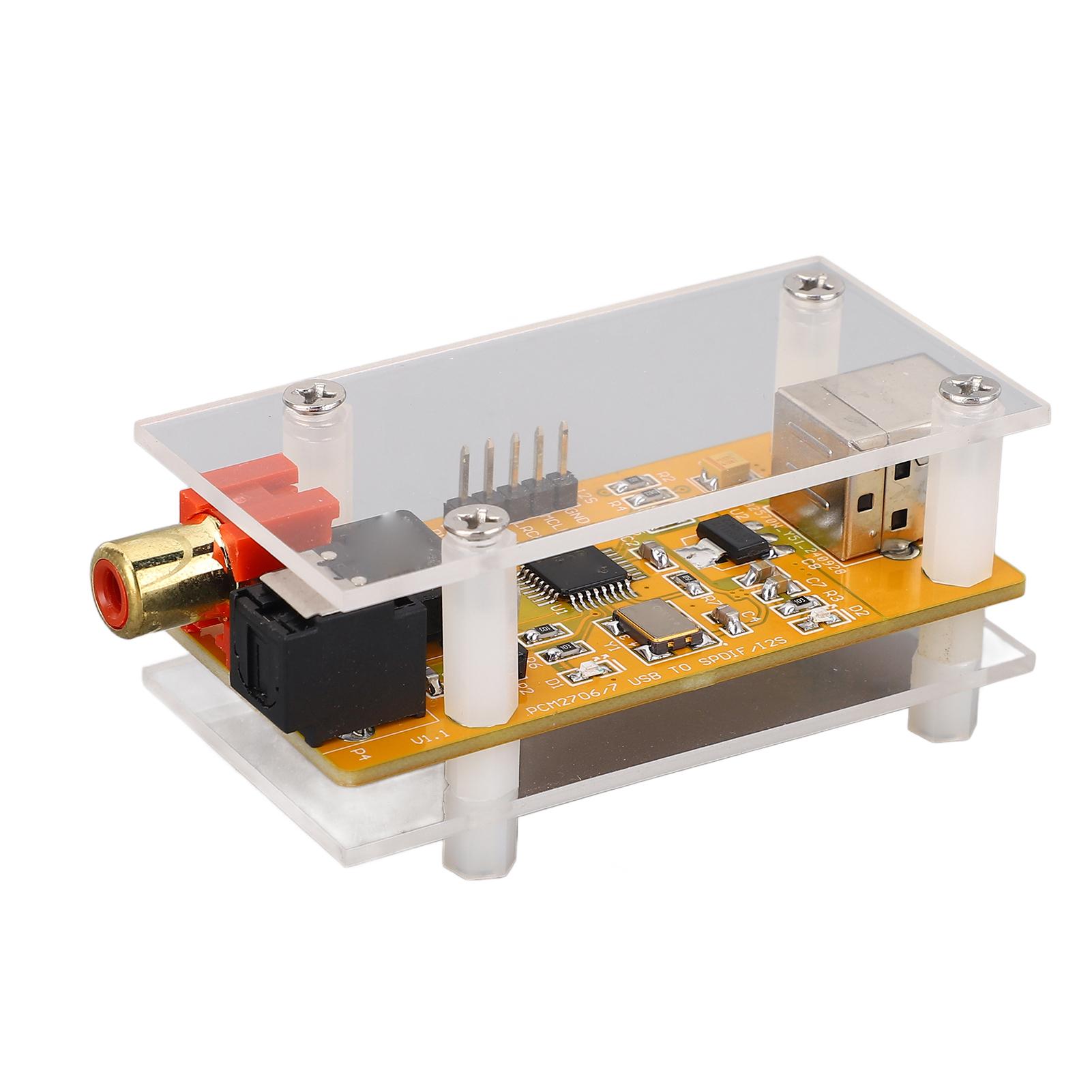 

Coaxial Optical Fiber Output Sound Card USB to Coaxial Fiber I2S PCM2707 Decoding Chip Sound Module
