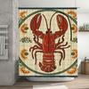 Lobster Printed Shower Curtain Waterproof Home Decor Bathroom Art Decoration