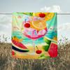 1PC Custom Name Summer Fruit Cocktail Outdooor Flannel Blankets Throw Blanket All-Season Throw Gift Bedspread for Couch, Bed, Camping Holiday Birthda