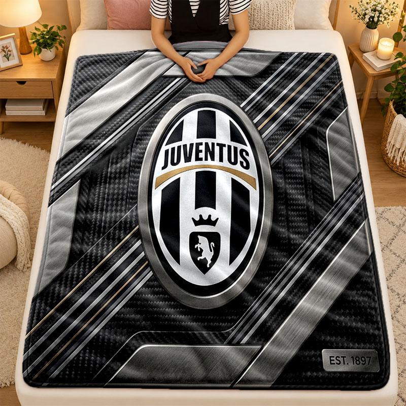 Flannel BlanketJuventus FC Warm Soft Throw Blanket for Indoor Sofa Bed Living Room Use